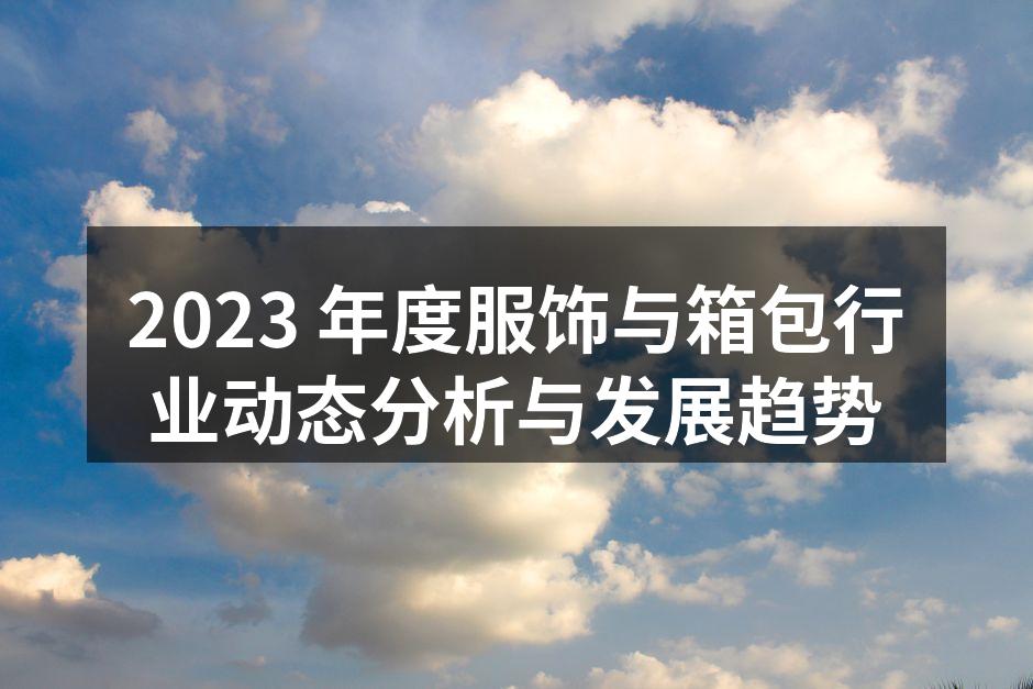 2023年服饰行业市场动态分析